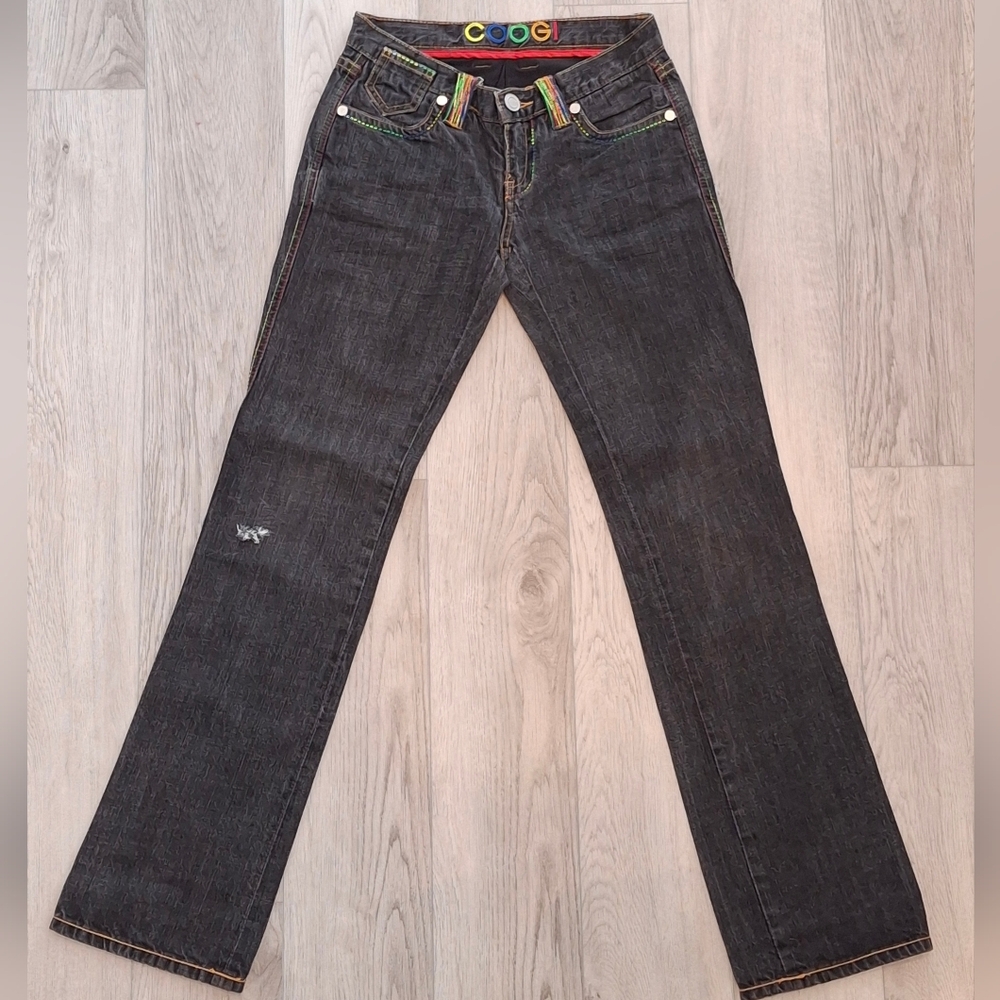 Vintage COOGI Womens Straight Leg Jeans with Vibrant Waistband